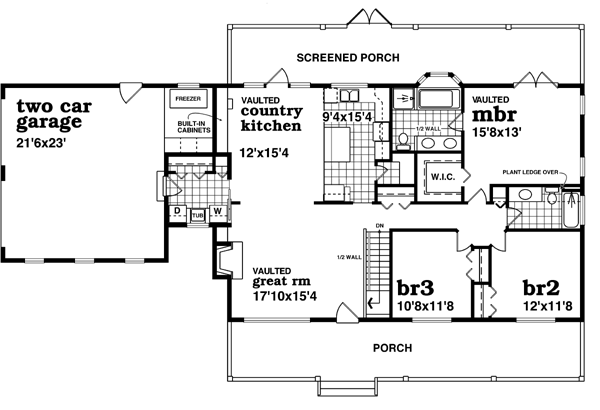 Main Floor Plan for House Plan #510104