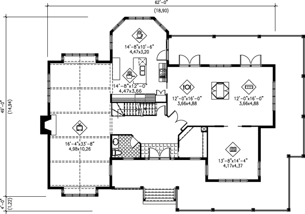 Main Floor Plan for House Plan #179002