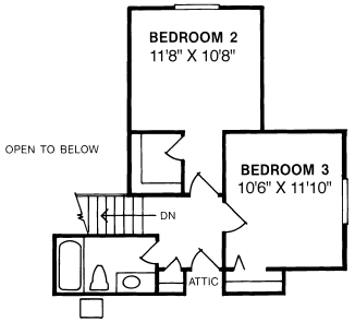 Second Floor Plan for House Plan #246104