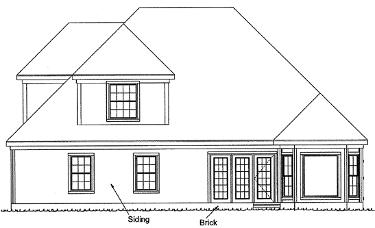 Rear Elevation for House Plan #246104