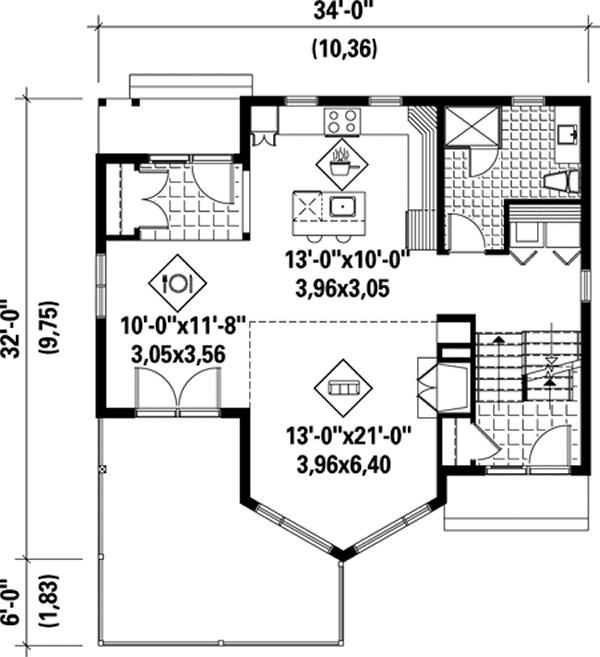 Main Floor Plan for House Plan #173126