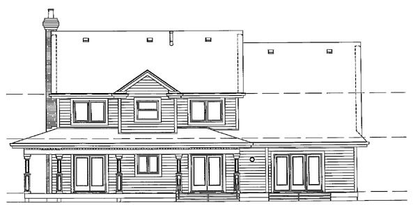 Rear Elevation for House Plan #510842