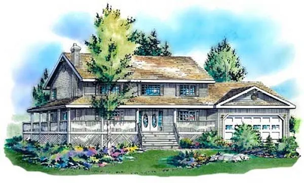 Full Rendering for House Plan #131159