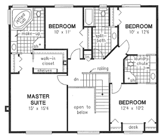 Second Floor Plan for House Plan #131159