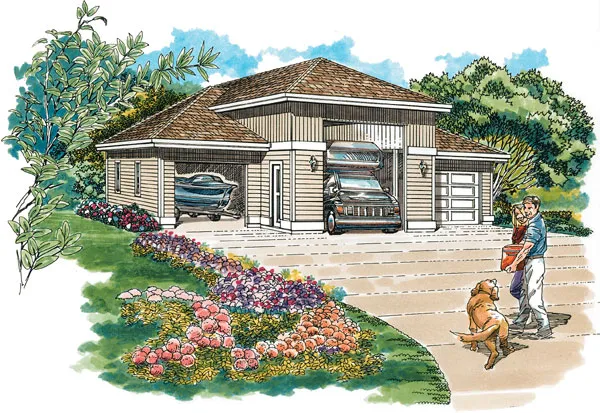 Full Rendering for House Plan #510020