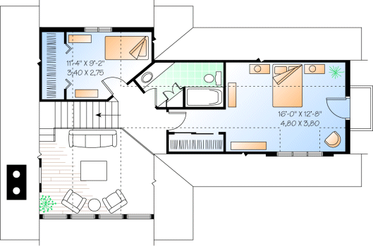 Second Floor Plan for House Plan #141193