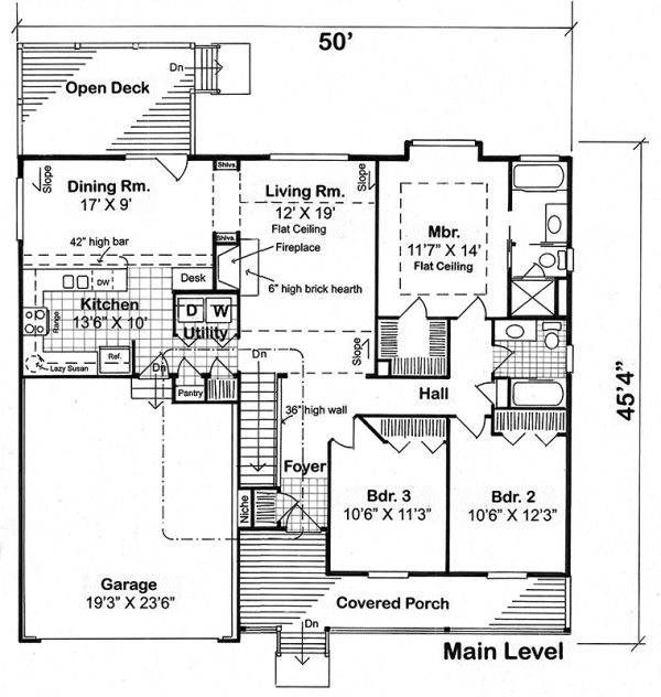 Main Floor Plan for House Plan #182742