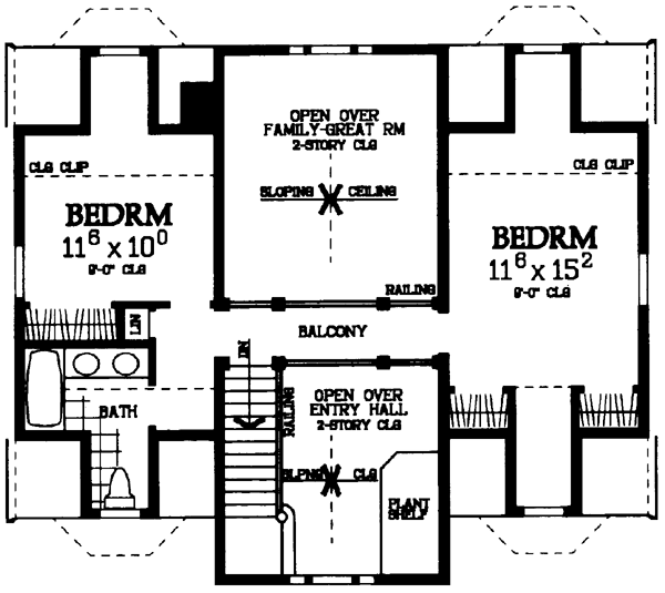 Second Floor Plan for House Plan #529163