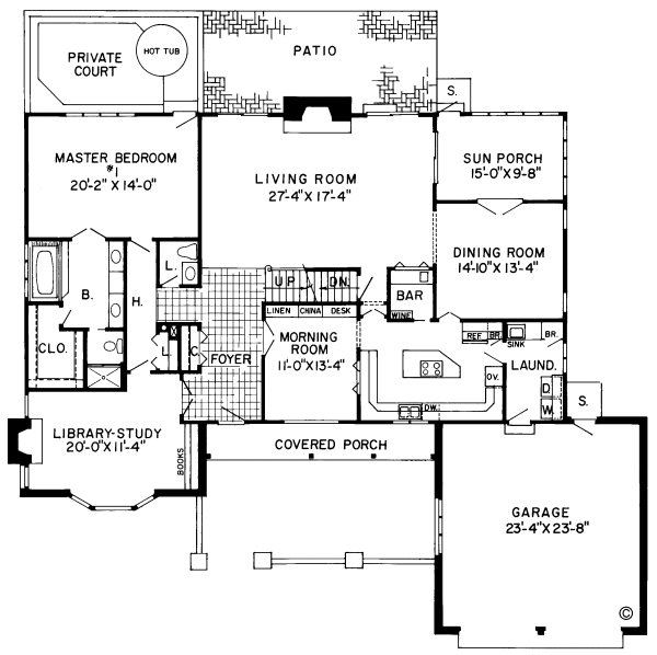 Main Floor Plan for House Plan #184351