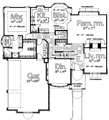 Main Floor Plan for House Plan #154712