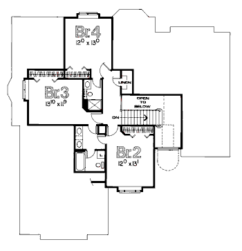 Second Floor Plan for House Plan #154712