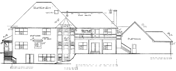 Rear Elevation for House Plan #188670