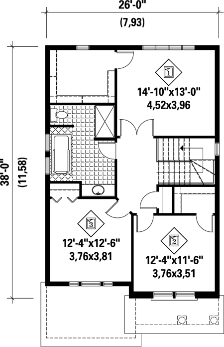 Second Floor Plan for House Plan #179812