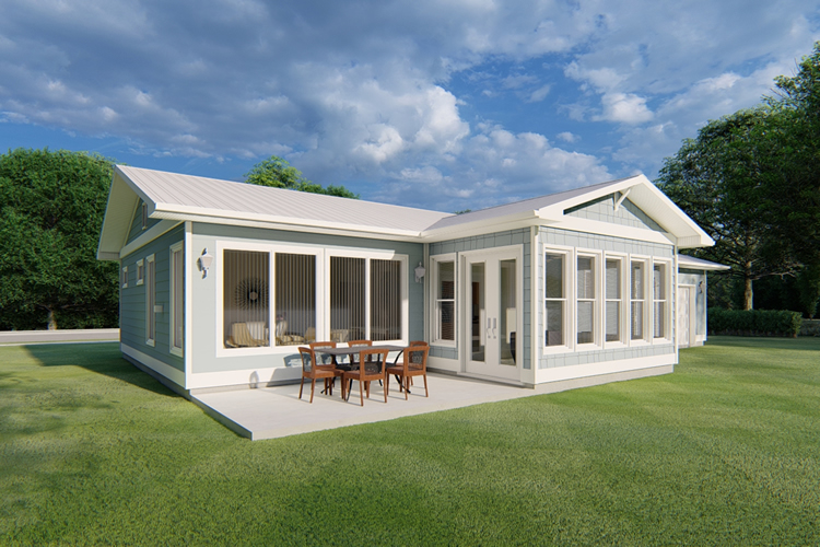 Rear Elevation for House Plan #195308