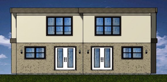 Rear Elevation for House Plan #195030
