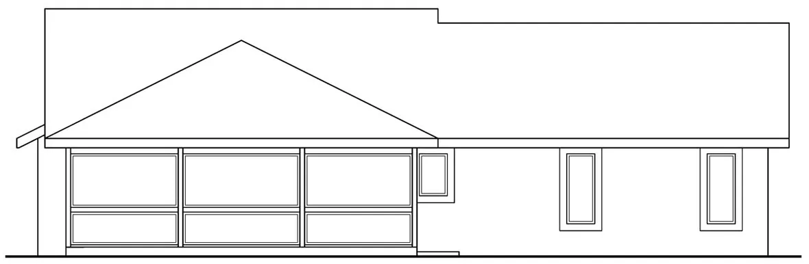 Rear Elevation for House Plan #342451