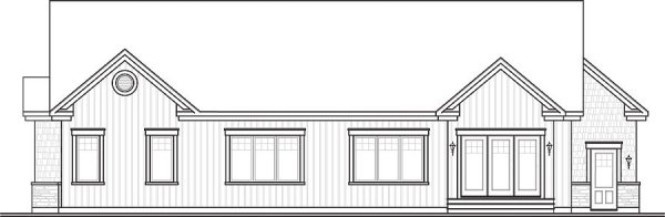 Rear Elevation for House Plan #144223