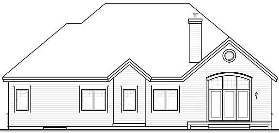 Rear Elevation for House Plan #145224