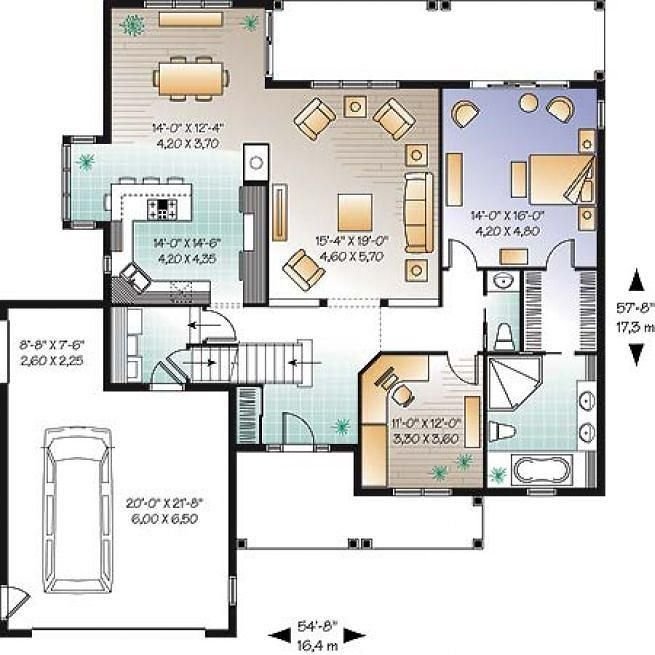 Main Floor Plan for House Plan #140432