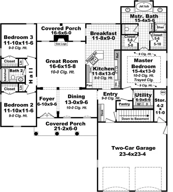 Main Floor Plan for House Plan #217381