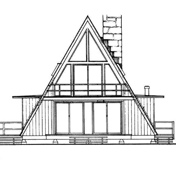 Rear Elevation for House Plan #521541