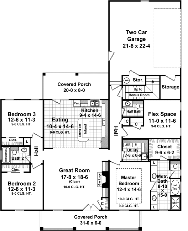 Main Floor Plan for House Plan #218888