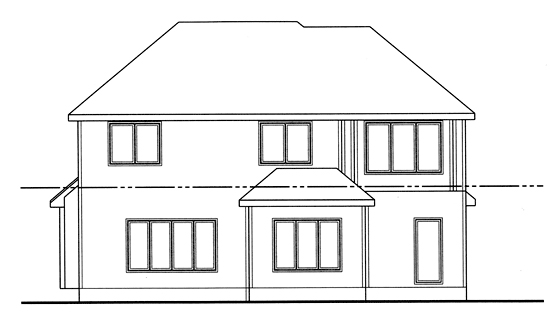 Rear Elevation for House Plan #706744