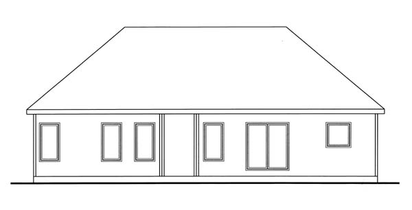 Rear Elevation for House Plan #707744