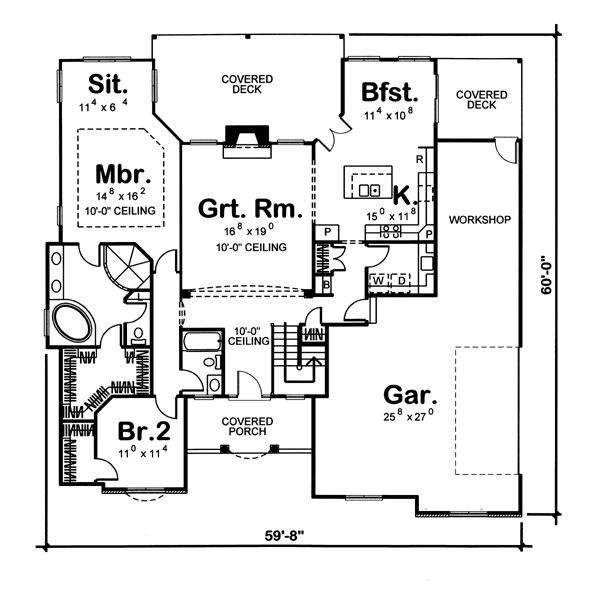 Main Floor Plan for House Plan #708281