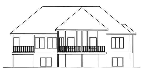 Rear Elevation for House Plan #708281