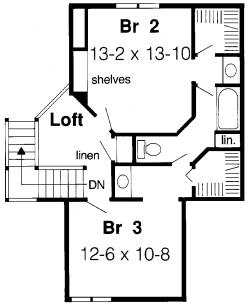 Second Floor Plan for House Plan #188630