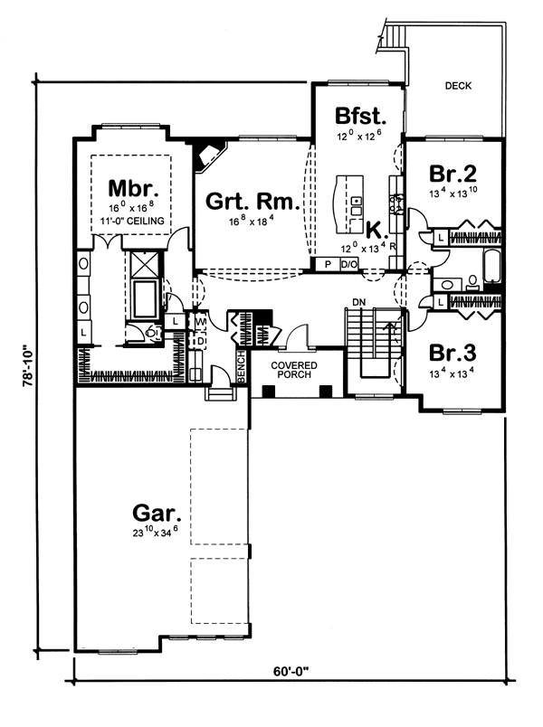 Main Floor Plan for House Plan #705612