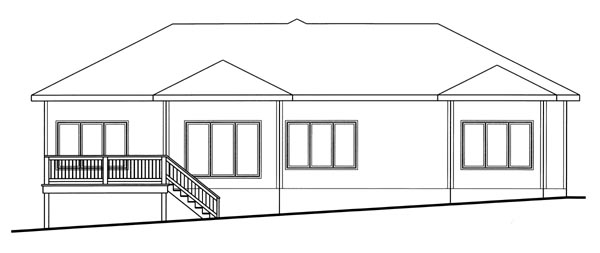 Rear Elevation for House Plan #705612