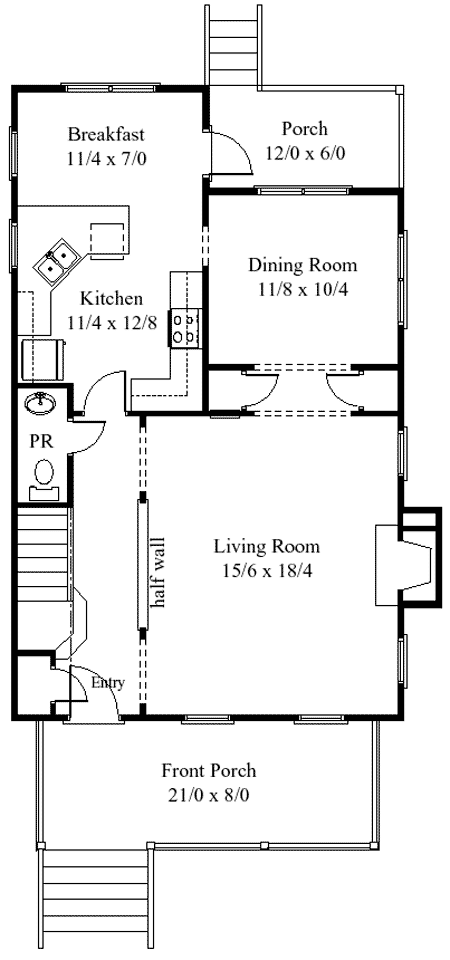Main Floor Plan for House Plan #180047