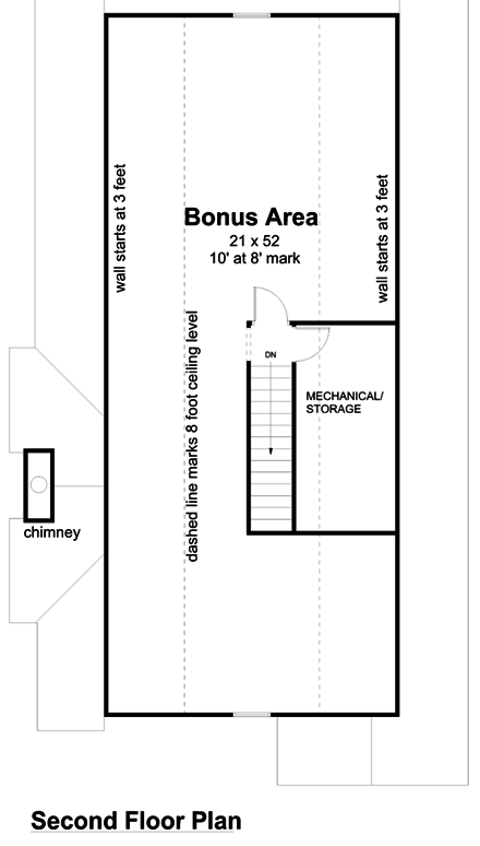 Attic Plan for House Plan #184047