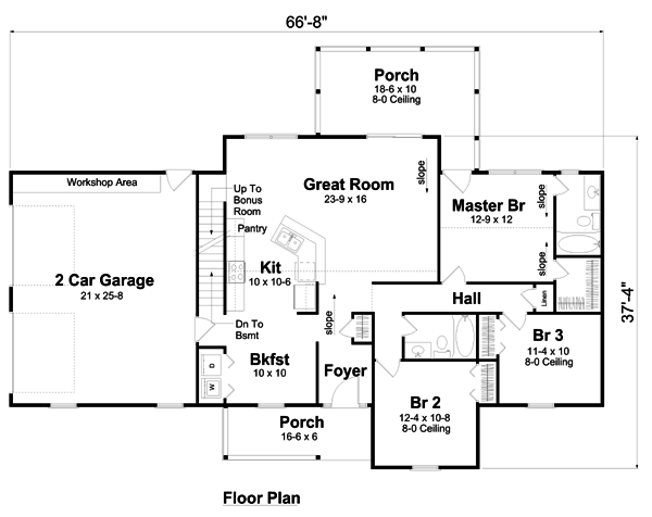 Main Floor Plan for House Plan #187047
