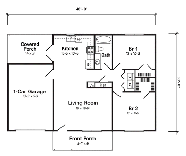 Main Floor Plan for House Plan #250279
