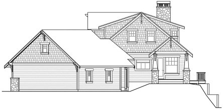 Right Elevation for House Plan #341651