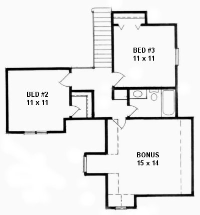 Second Floor Plan for House Plan #350061