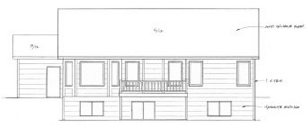 Rear Elevation for House Plan #354241