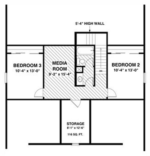 Second Floor Plan for House Plan #276261
