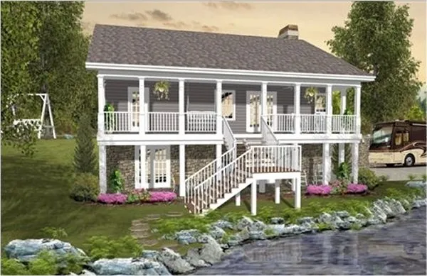 Rear Elevation for House Plan #276261