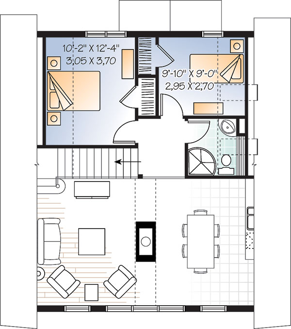 Second Floor Plan for House Plan #148393