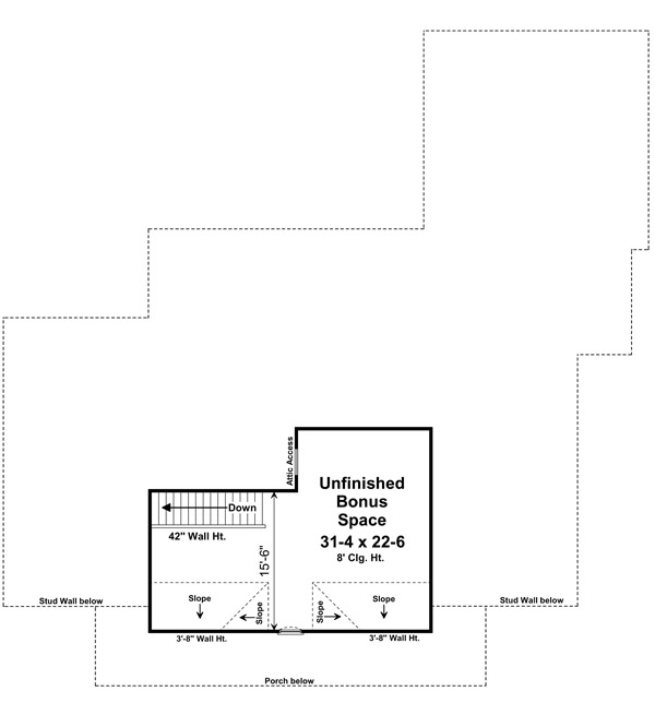 Attic Plan for House Plan #216332