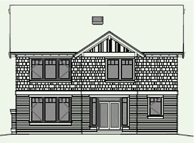 Rear Elevation for House Plan #320322
