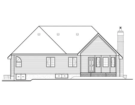 Rear Elevation for House Plan #174540