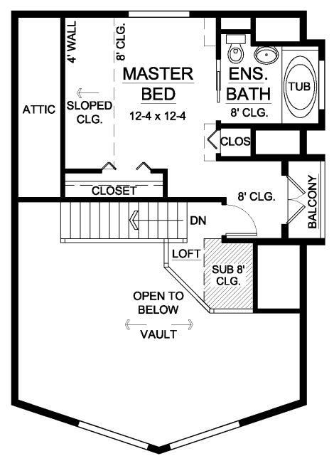 Second Floor Plan for House Plan #108421