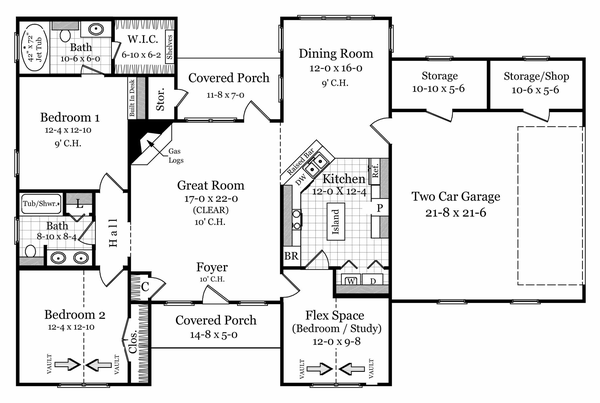 Main Floor Plan for House Plan #212351