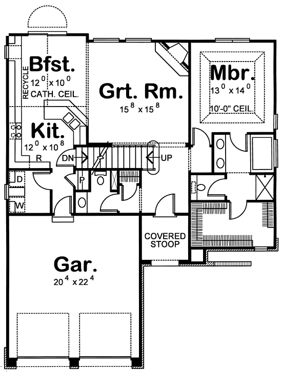 Main Floor Plan for House Plan #153229