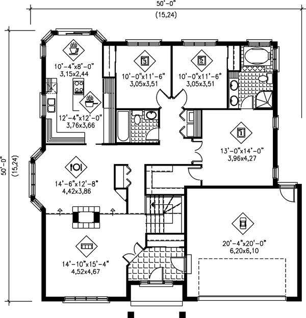 Main Floor Plan for House Plan #179811